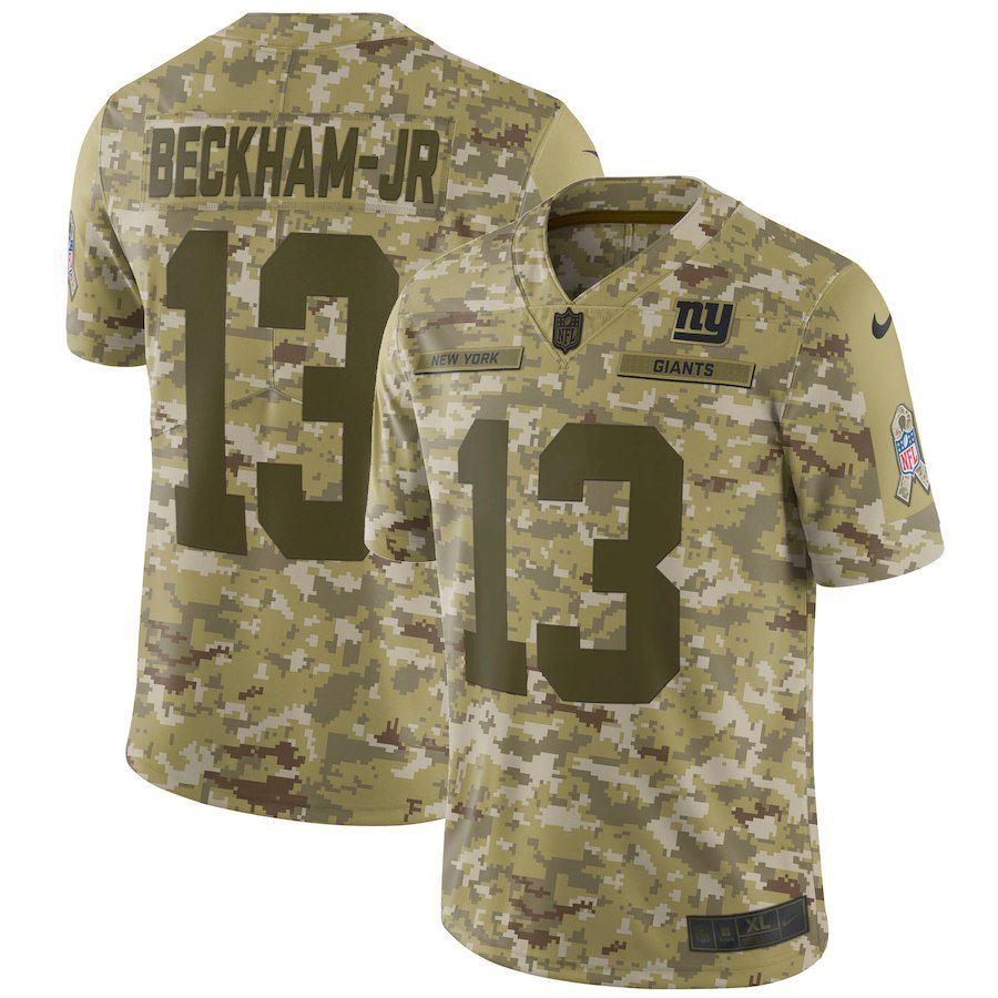 Men New York Giants #13 Beckham jr Nike Camo Salute to Service Retired Player Limited NFL Jerseys